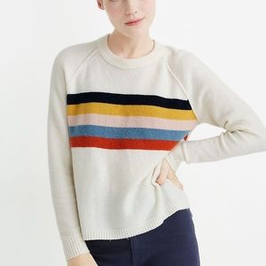 Madewell Placed Stripe Allister Pullover Sweater in Coziest Yarn